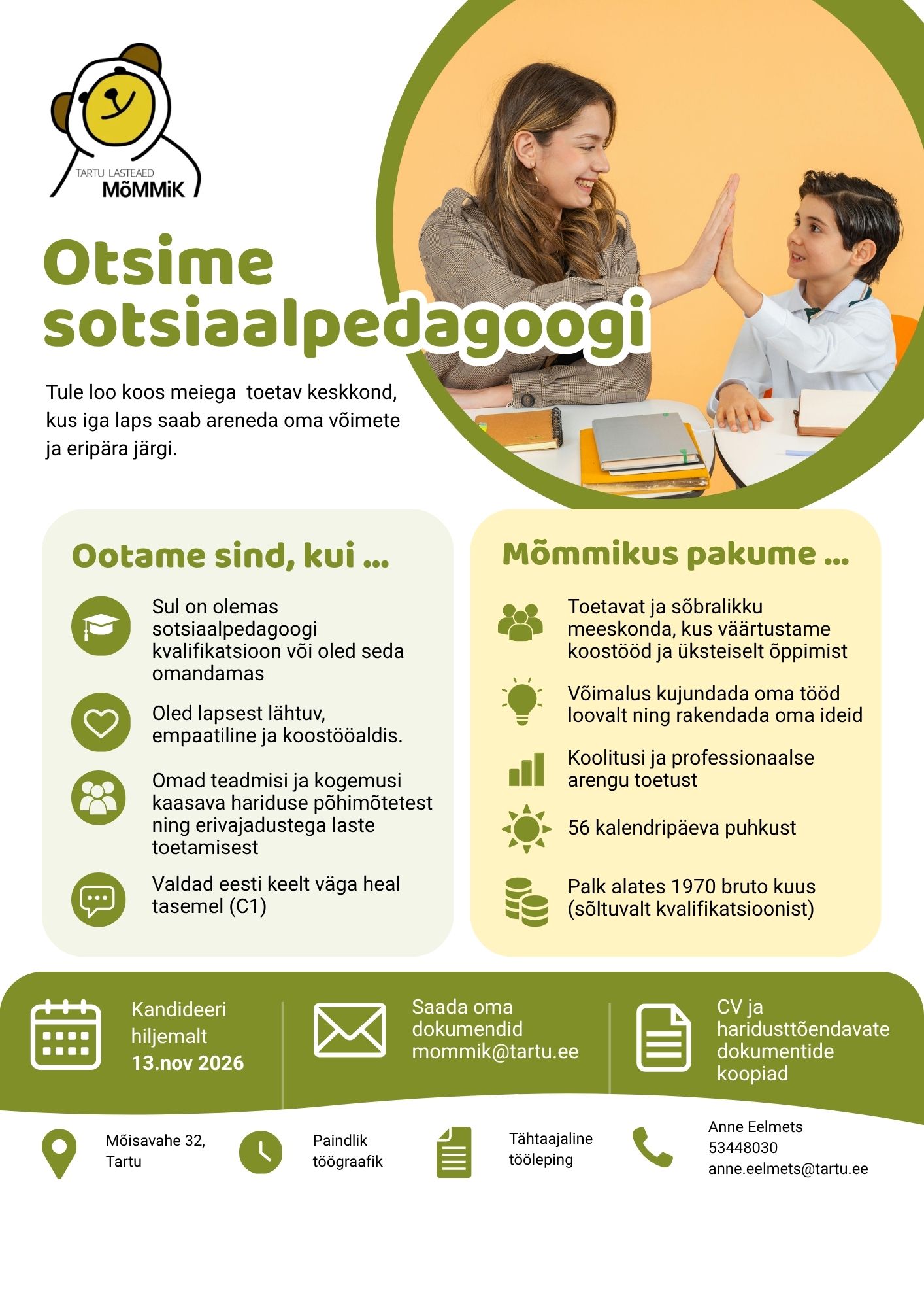 Otsime sotsiaalpedagoogi!